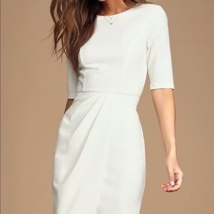 Lulus' white office/bachelorette/formal dress. Hugs in all the right places